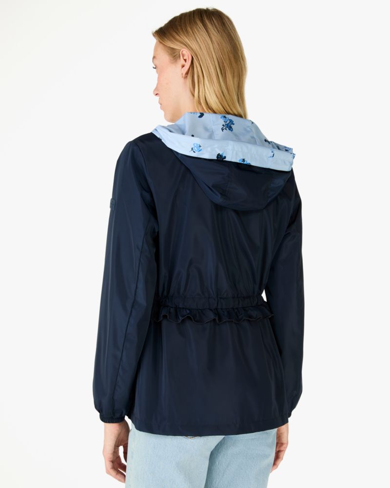 Kate Spade,Packable Anorak,Jacket,Tie Belt,Packable,Casual,Navy