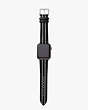 Kate Spade,black scallop leather 38/40mm band for apple watch®,watch straps,Black / Glitter