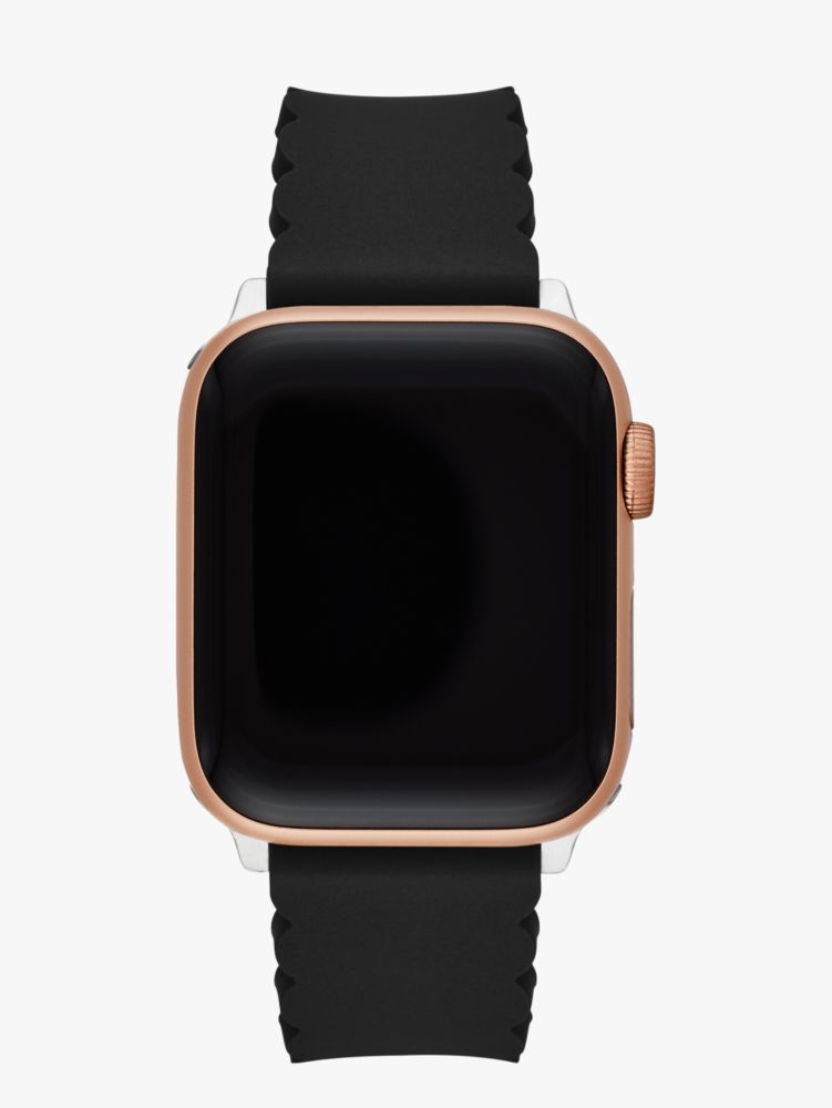 ブラック スカラップ シリコン ストラップ | apple watch バンド