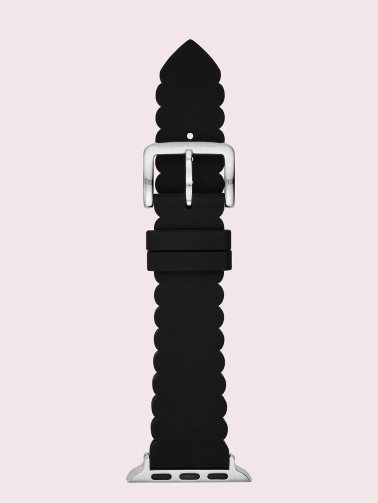 Kate Spade,ブラック スカラップ シリコン ストラップ,apple watch バンド,ブラック