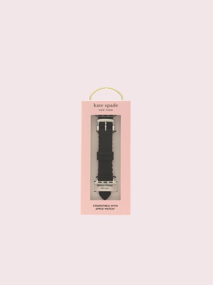 Kate Spade,ブラック スカラップ シリコン ストラップ,apple watch バンド,ブラック