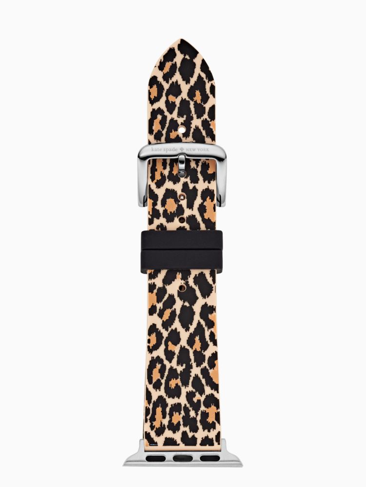 Kate Spade,leopard silicone 38/40mm band for apple watch®,watch straps,Black