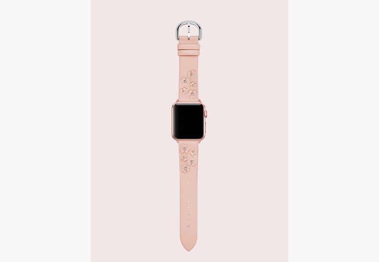 Floral Appliqué Blush Leather 38/40mm Band For Apple Watch®, Fluo Pink, Product image number 0