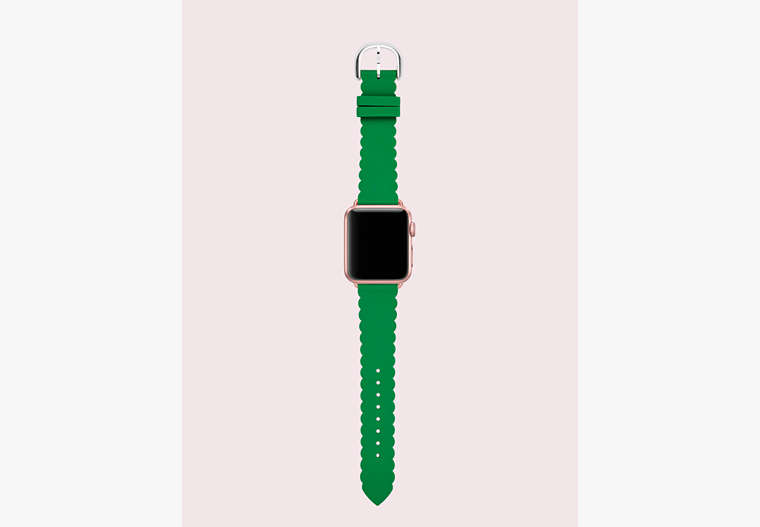 Kate Spade,green silicone 38/40mm band for apple watch®,watch straps,Emerald Forest image number 0