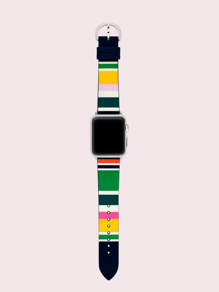Multi Stripe Silicone 38/40mm Band For Apple Watch®, LIGHT SILVER METALLIC, ProductTile