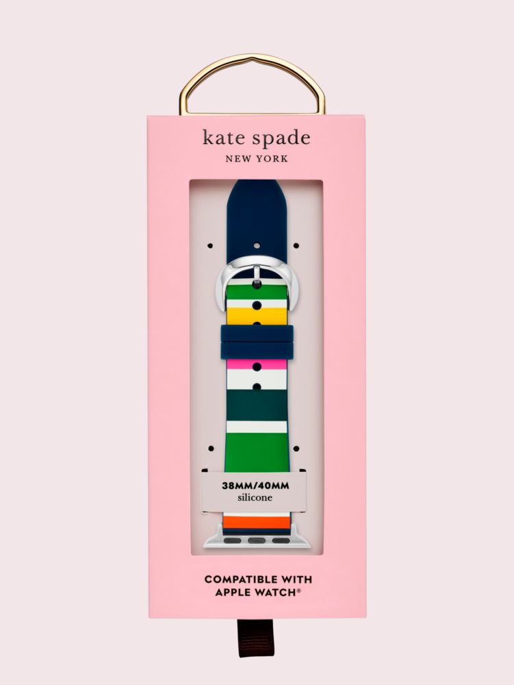 Multi Stripe Silicone 38/40mm Band For Apple Watch®, LIGHT SILVER METALLIC, Product