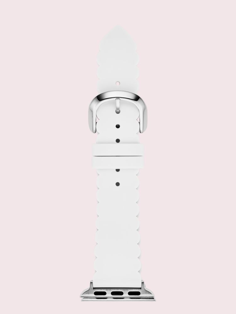 White Scallop Silicone 38/40mm Band For Apple Watch®, Parchment., Product