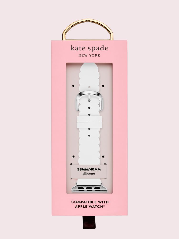 White Scallop Silicone 38/40mm Band For Apple Watch®, Parchment., Product