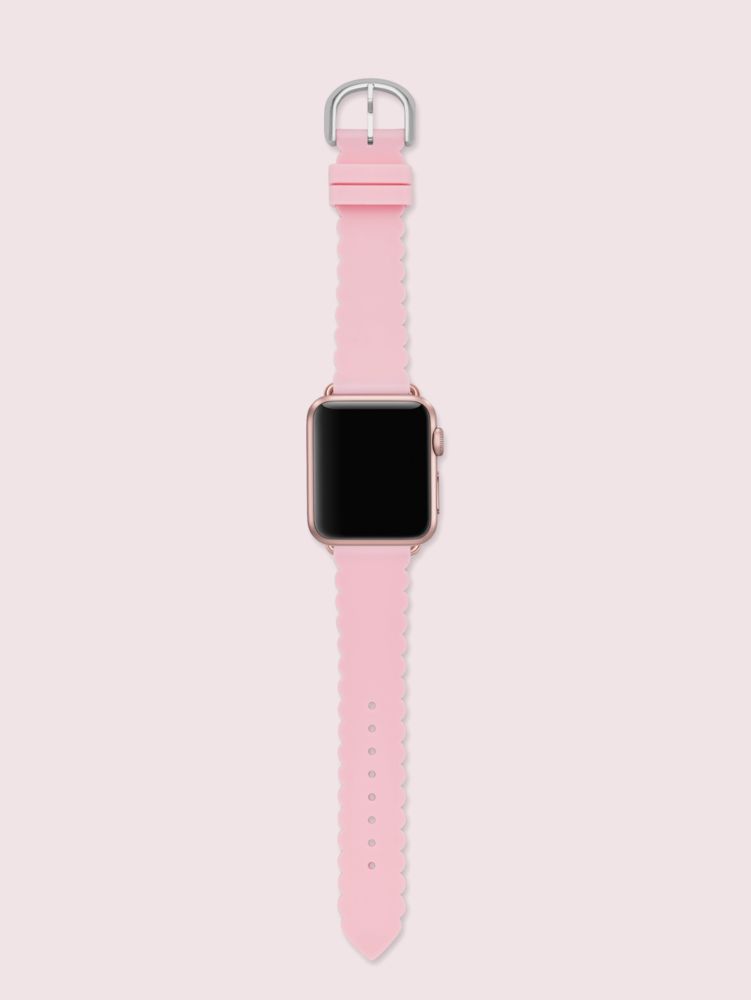 Kate Spade,pink scallop silicone 38/40mm band for apple watch®,watch straps,Rose Tint