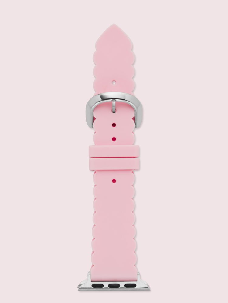 Kate Spade,pink scallop silicone 38/40mm band for apple watch®,watch straps,Rose Tint