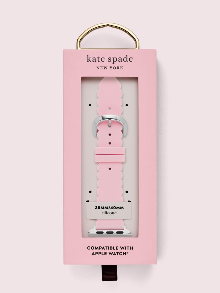 Kate Spade,pink scallop silicone 38/40mm band for apple watch®,watch straps,Rose Tint