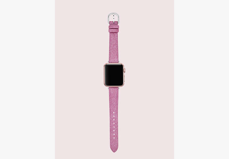 Kate Spade,pink glitter leather 38/40mm band for apple watch®,watch straps,
