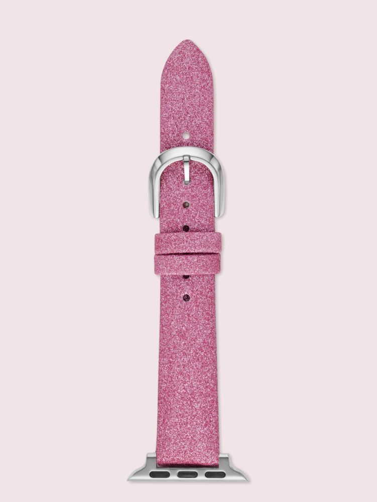 Kate Spade,pink glitter leather 38/40mm band for apple watch®,watch straps,Light Pink Multi