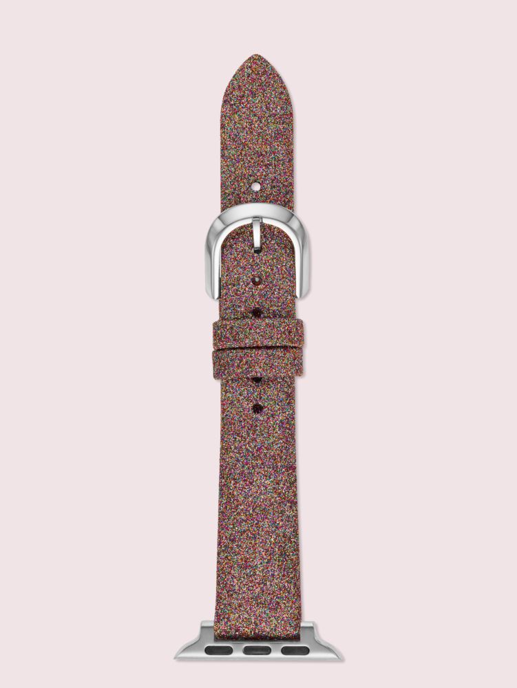 Rainbow Glitter Leather 38/40mm Band For Apple Watch®, , Product