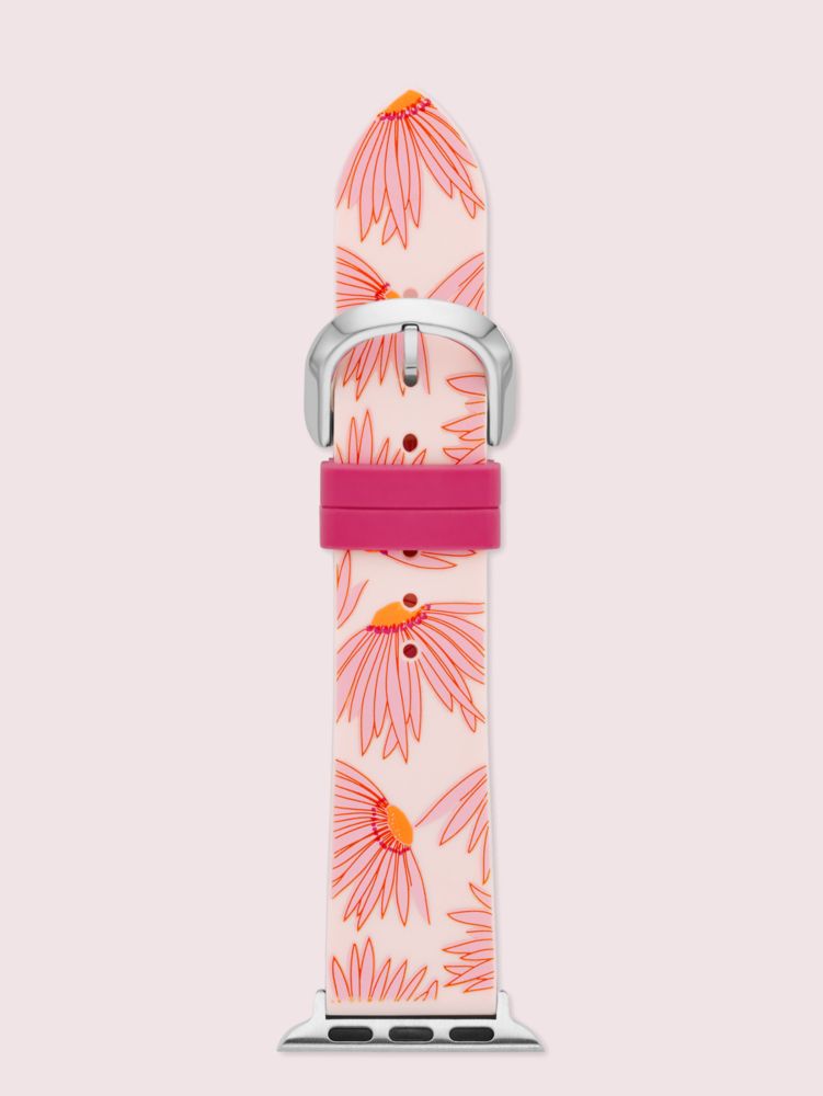 Kate Spade,pink floral-print silicone 38/40mm band for apple watch®,watch straps,Red