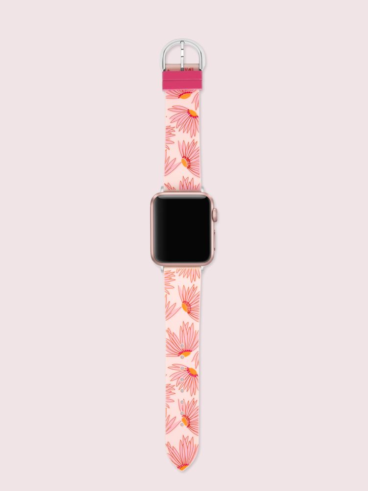 Kate Spade,pink floral-print silicone 38/40mm band for apple watch®,watch straps,Red