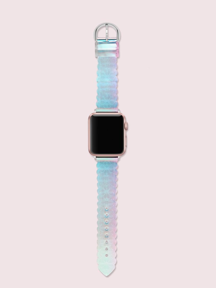Kate Spade,iridescent jelly scallop 38/40mm band for apple watch®,watch straps,Black Print
