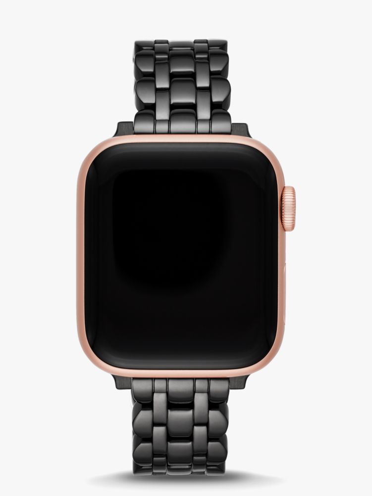 Kate Spade,ブラック ステンレススチール スカラップ ブレスレット バンド フォー アップル ウォッチ,apple watch バンド,ブラック