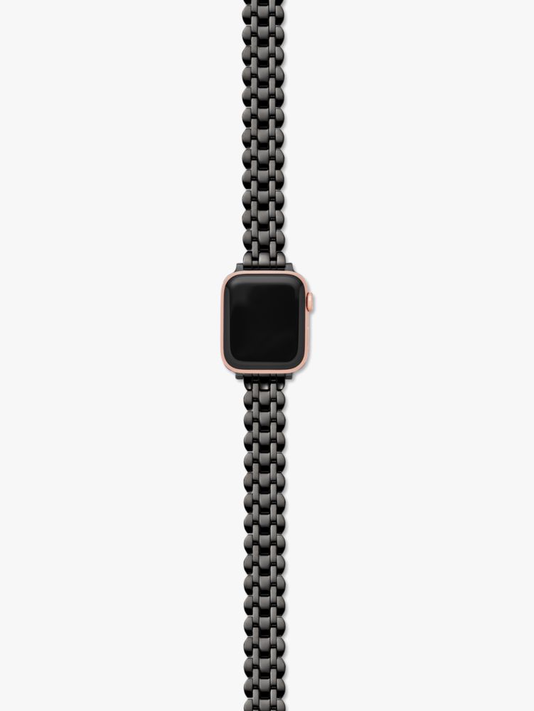 Black Scallop Link Stainless Steel Bracelet 38 40mm Band For Apple