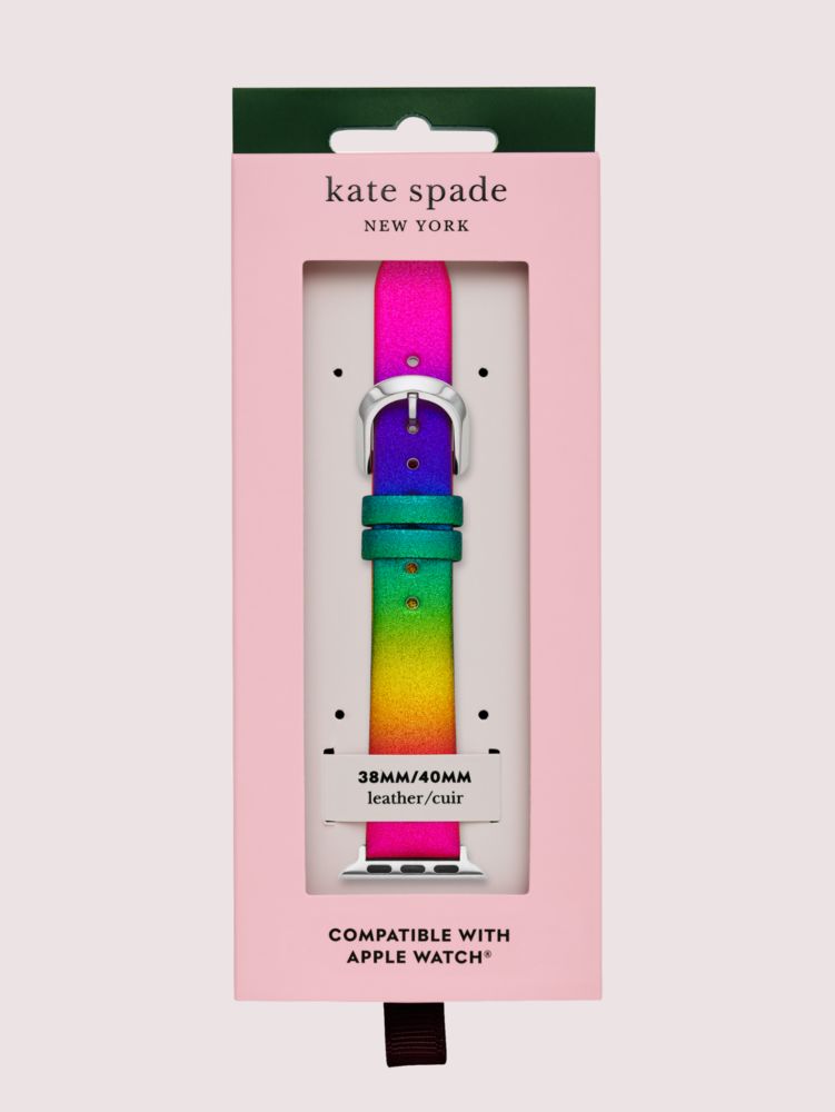 Kate Spade,rainbow glitter leather 38/40mm band for apple watch®,watch straps,Multi