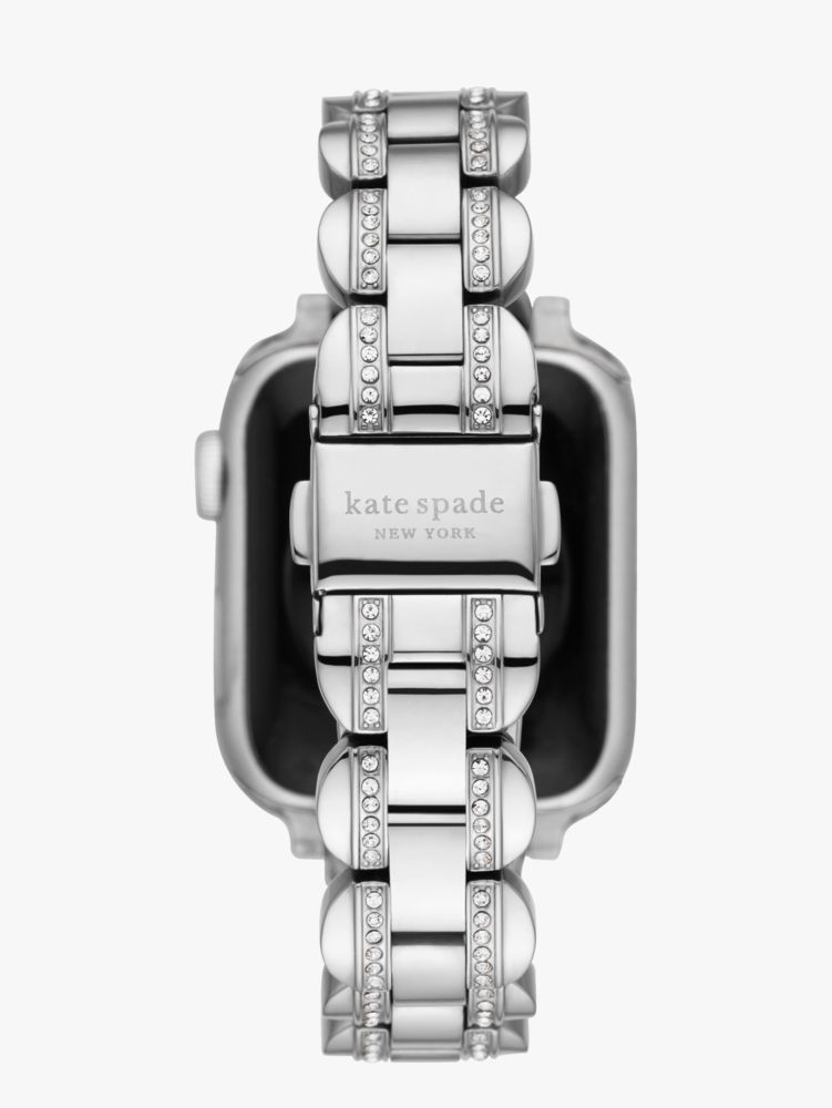 Kate Spade,Silver Pavé Stainless Steel Bracelet 38/40mm Band For Apple Watch®,watch straps,Silver