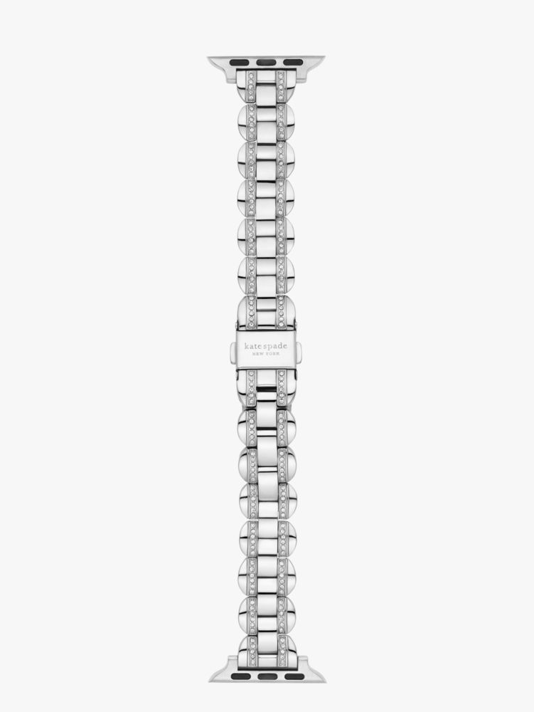 Kate Spade,Silver Pavé Stainless Steel Bracelet 38/40mm Band For Apple Watch®,watch straps,Silver