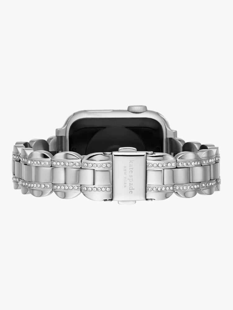 Silver Pavé Stainless Steel Bracelet 38/40mm Band For Apple Watch