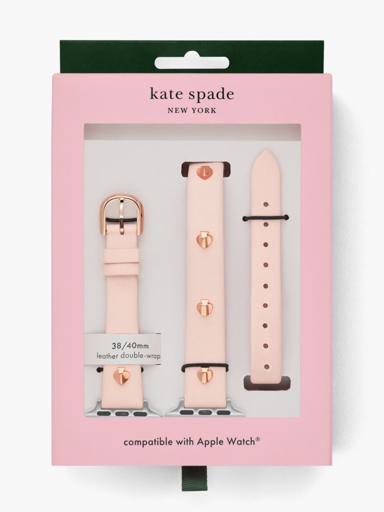 Kate Spade New York Double-Wrap Blush Pink Leather on sale 38/40mm Apple Watch Band Set