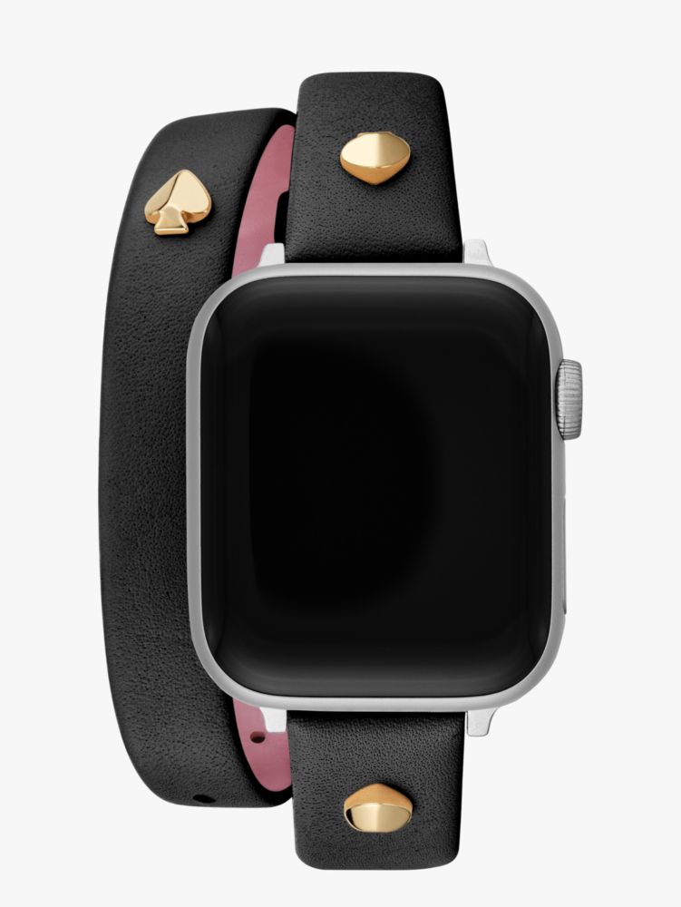 Black Double Wrap Leather 38 40mm Band For Apple Watch Kate Spade New York Kate Spade New York