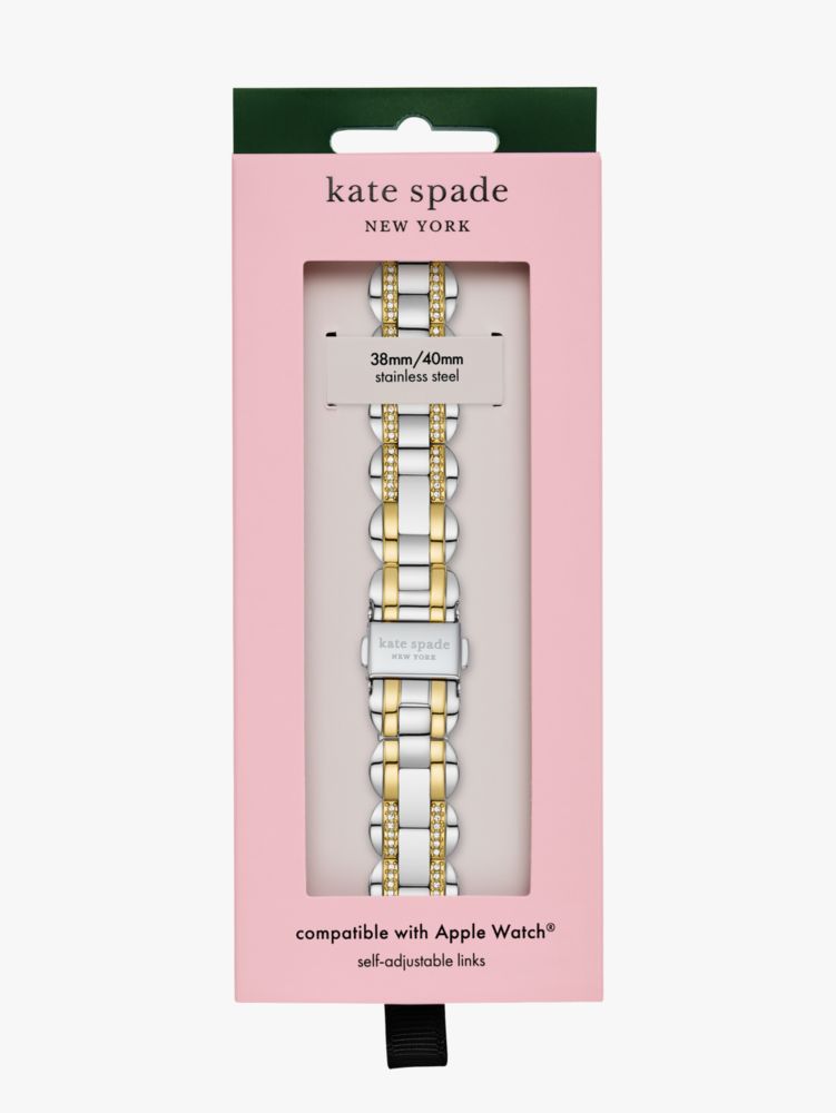 Kate Spade,パヴェ グリッツ ツートーン ステンレス スチール バンド バンド フォー アップル ウォッチ,apple watch バンド,ホワイト