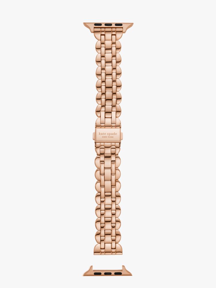 Rose Gold-tone Scallop Link Stainless Steel Bracelet 42/44/45mm Band For Apple Watch