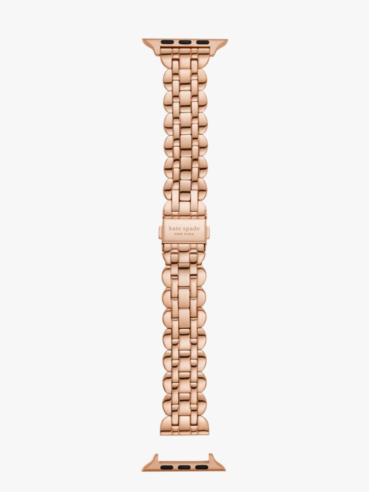 Kate Spade,Rose Gold-Tone Scallop Link Stainless Steel Bracelet 42/44/45mm Band for Apple Watch®,watch straps,Rose Gold