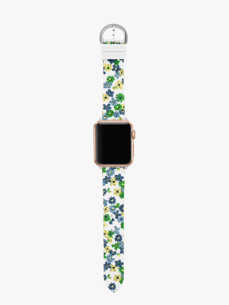 Kate Spade,White Floral Silicone Band for Apple Watch®,watch straps,Multi