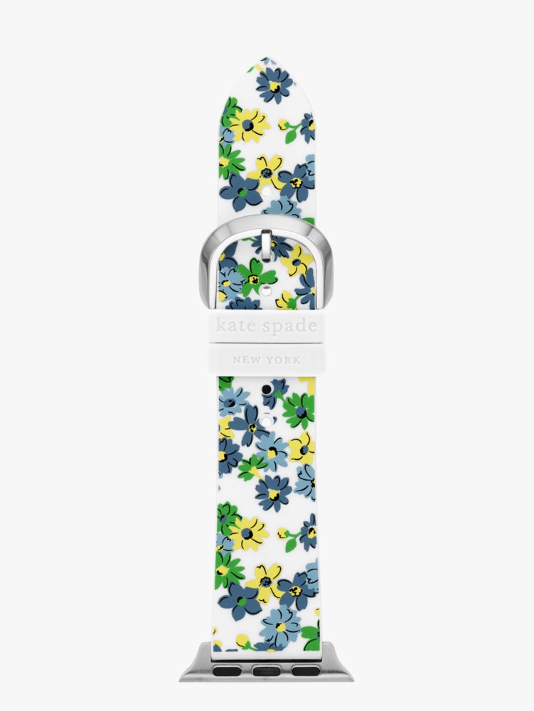 Kate Spade,White Floral Silicone Band for Apple Watch®,watch straps,Multi