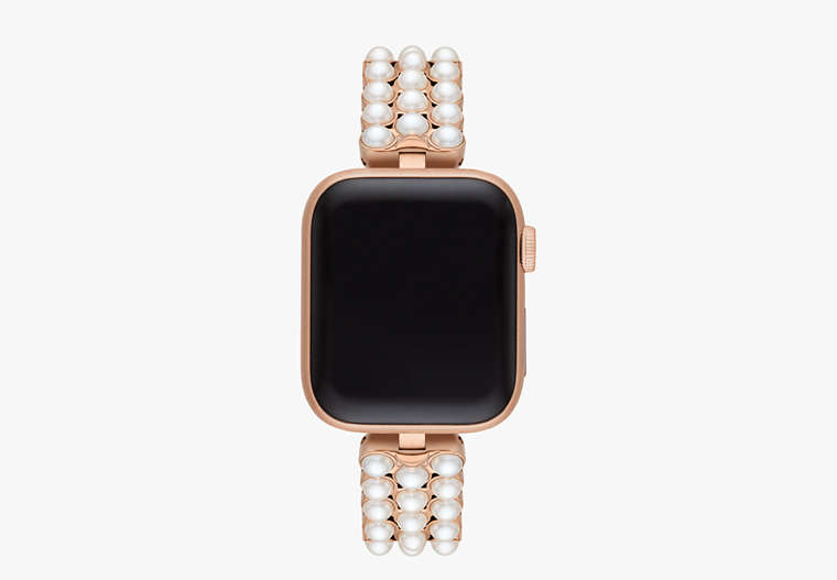 Kate Spade,pearl gold-tone stainless steel 38/40mm band for apple watch®,watch straps,Parchment image number 0