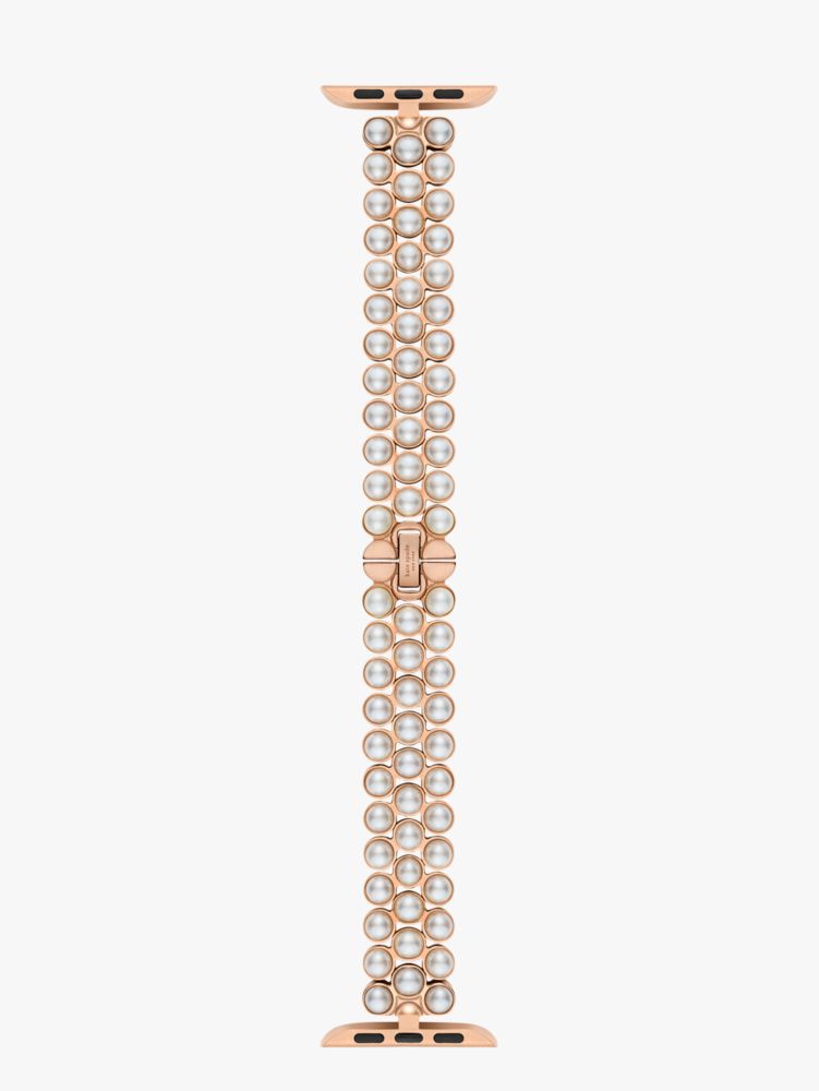 Kate Spade,Pearl Gold-tone Stainless Steel 38/40mm Band For Apple Watch®,Bracelet Band,Pearl,Pearl,Yellow Gold,Gold Metal,...,White