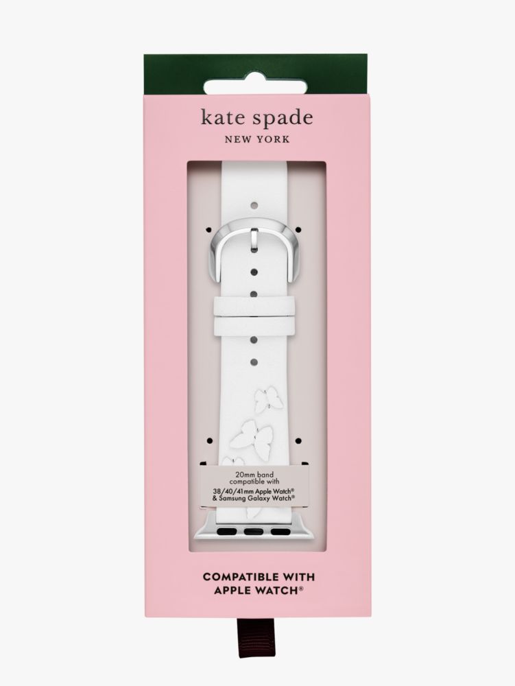 White Butterfly Leather 38 40mm Band For Apple Watch Kate Spade