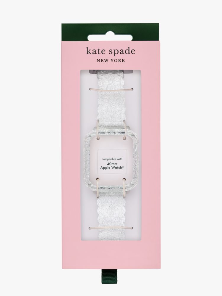 ★APPLE WATCH★KATE SPADE Glitter Jelly Case and Band Set Kate Spade Apple Watch Silver glitter jelly 40mm Case & Band