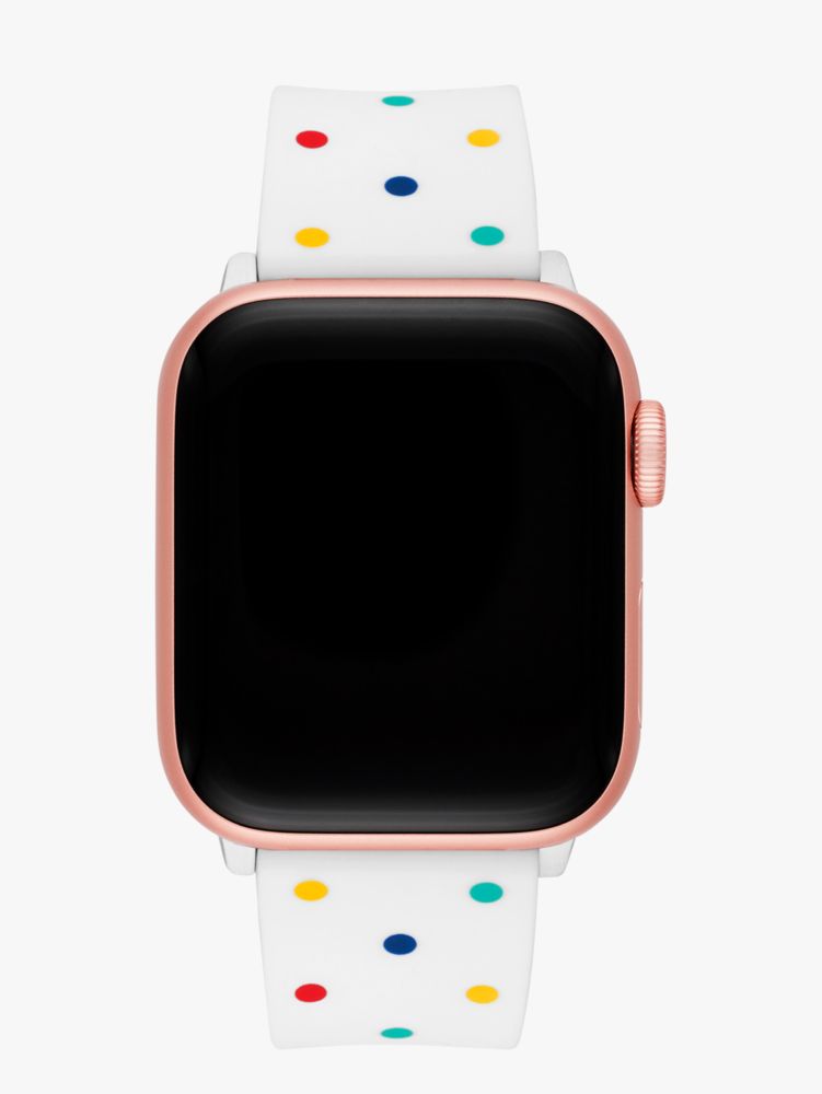 Kate Spade,ホワイト マルチ ドット シリコン バンド フォー アップル ウォッチ 38/40/41mm,apple watch バンド,