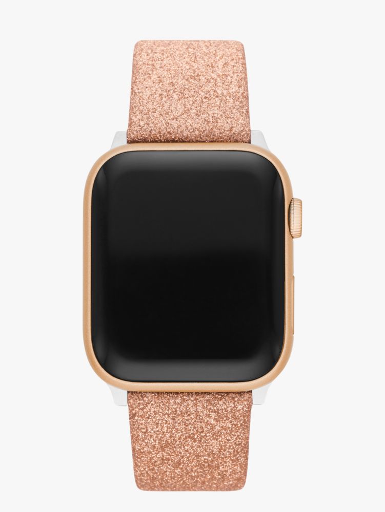 Kate Spade,ローズ ゴールド グリッター レザー バンド フォー アップル ウォッチ,apple watch バンド,ローズゴールド