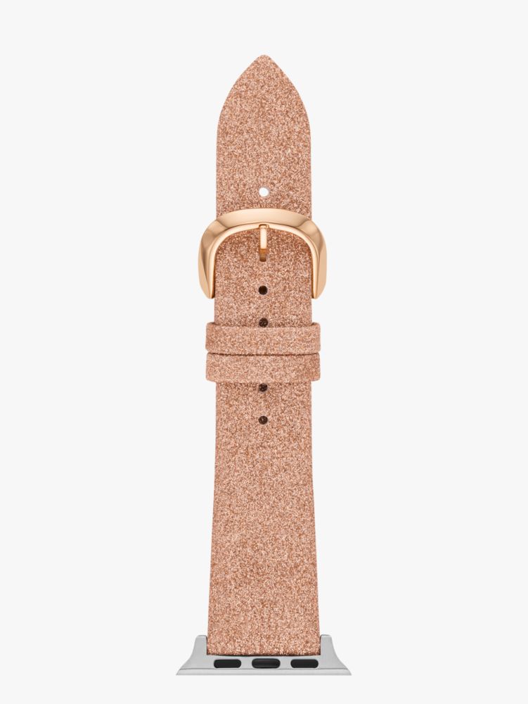 Rose Gold Glitter Leather 38 40mm Band For Apple Watch Kate