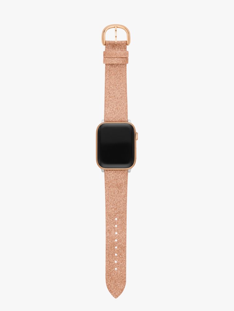 Kate Spade,ローズ ゴールド グリッター レザー バンド フォー アップル ウォッチ,apple watch バンド,ローズゴールド