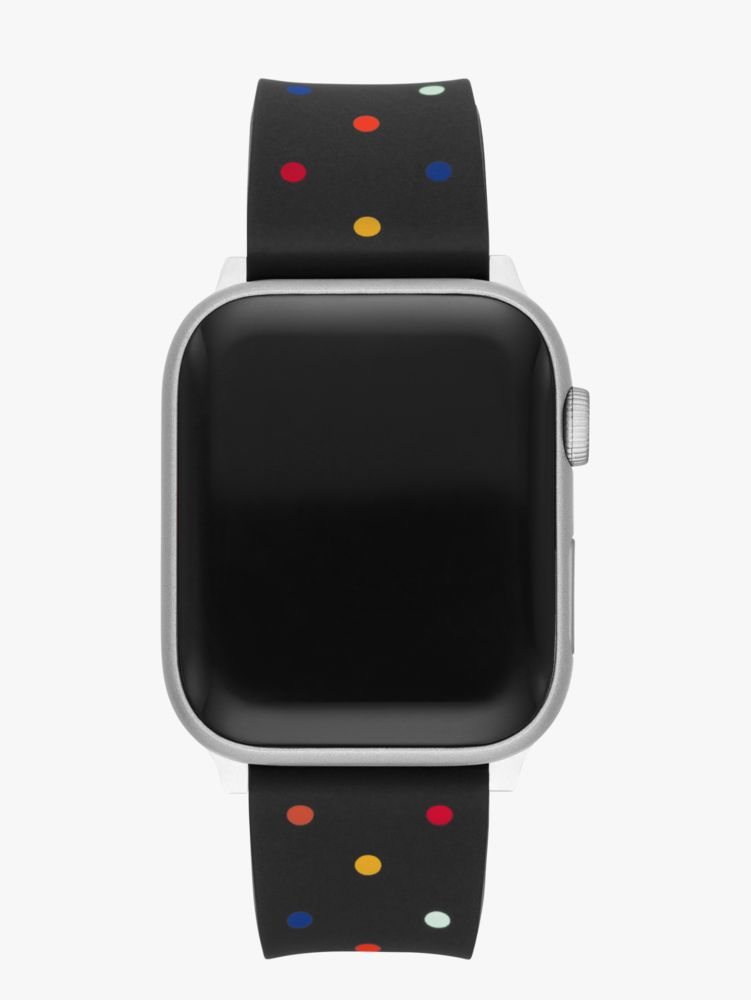 Black Multicolored Dot Silicone 38 40mm Band For Apple Watch