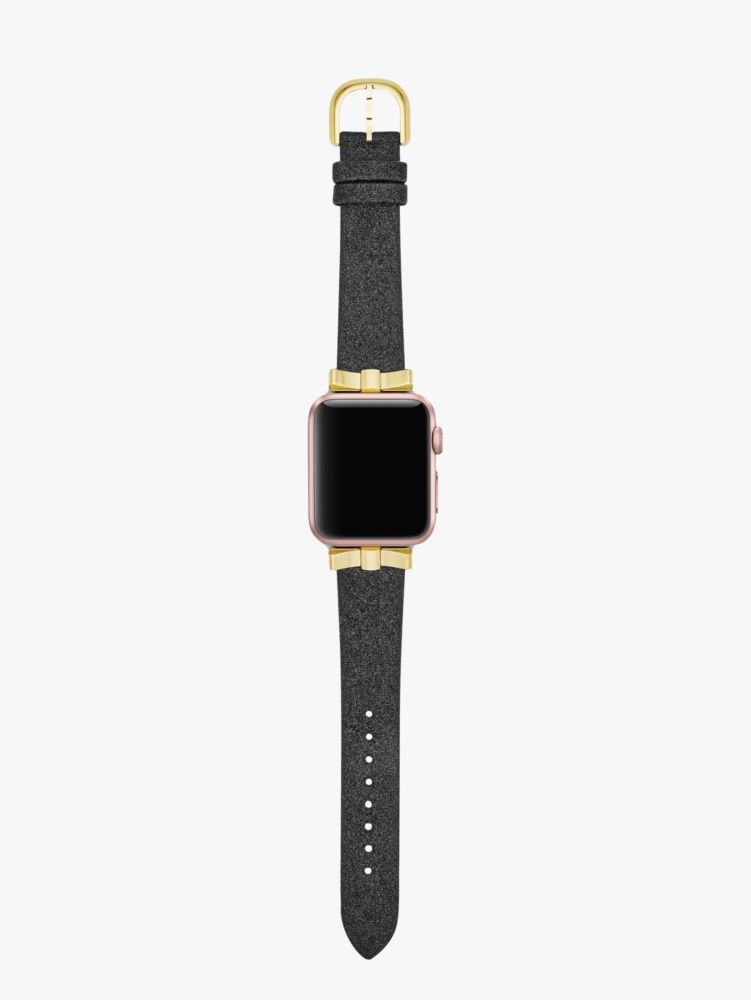 Kate Spade,ブラック グリッター ボウ バンド フォー アップル ウォッチ,apple watch バンド,ブラックダイヤモンド