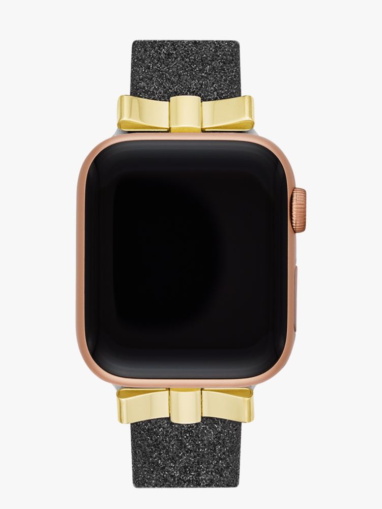 Kate Spade,ブラック グリッター ボウ バンド フォー アップル ウォッチ,apple watch バンド,ブラックダイヤモンド