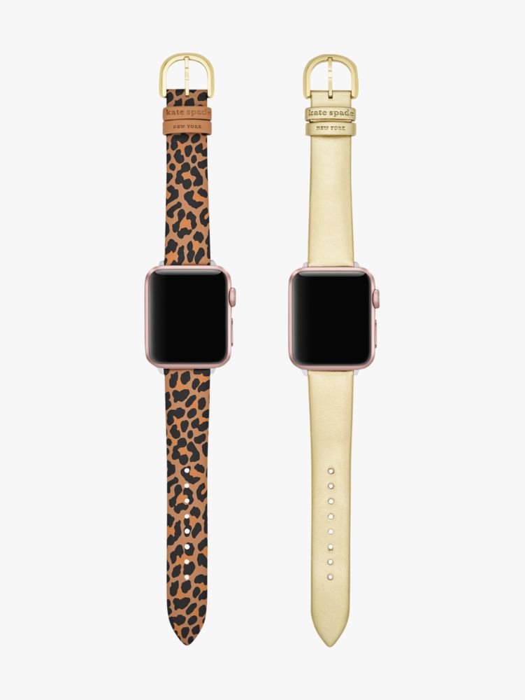 kate spade new york leopard cross-compatible set, 38/40/41mm bands