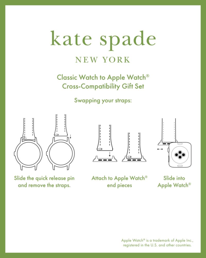 Kate Spade,Floral Leather Cross Compatible 38/40/41mm Band Set For Apple Watch®,