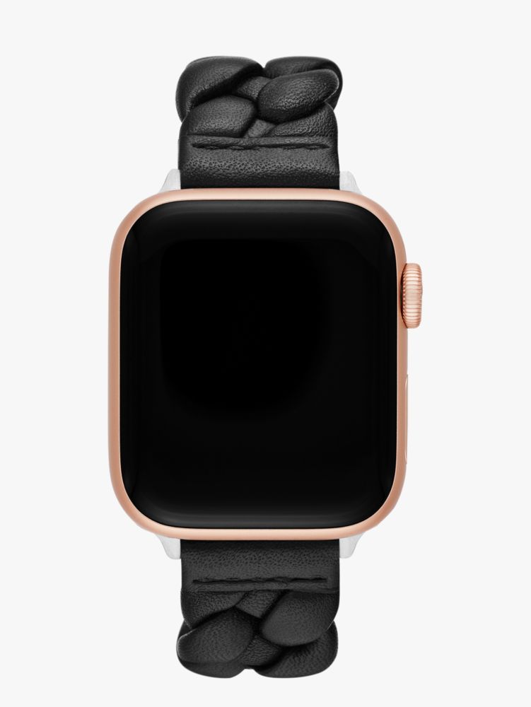 Kate Spade,Braided Leather 38-49mm Band For Apple Watch®,Black