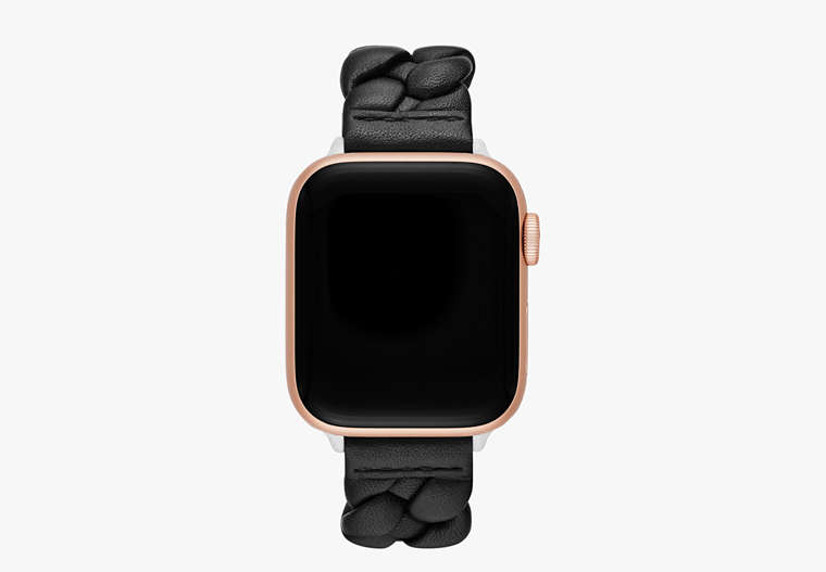 Kate Spade,Braided Leather 38-49mm Band For Apple Watch®,Black image number 0