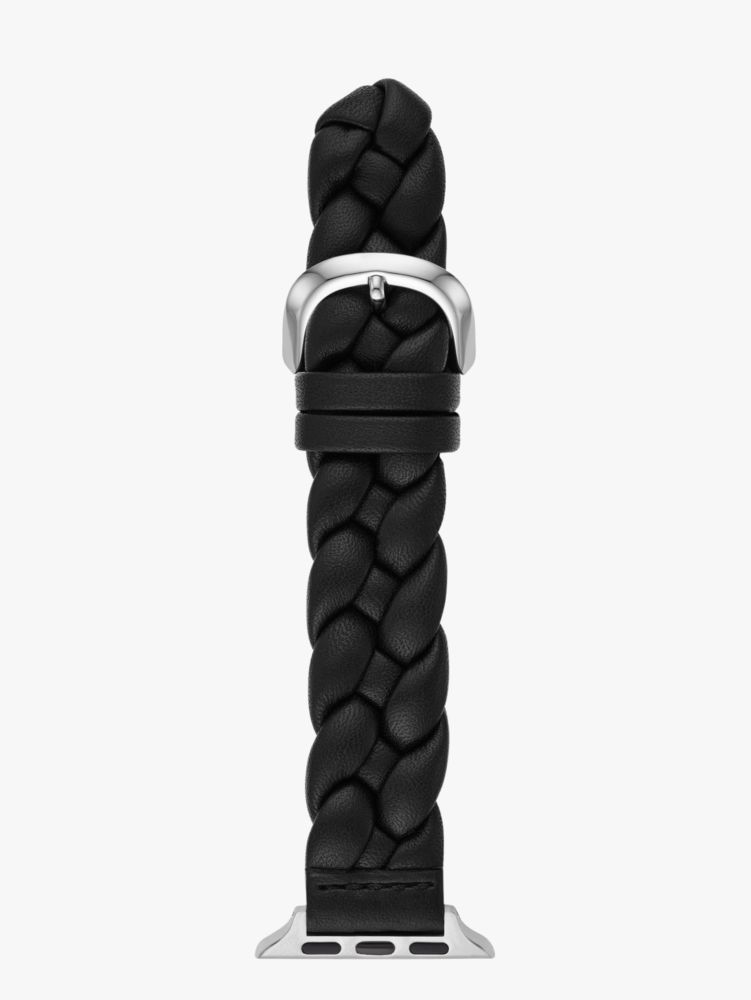 Kate Spade,Braided Leather 38-49mm Band For Apple Watch®,Black